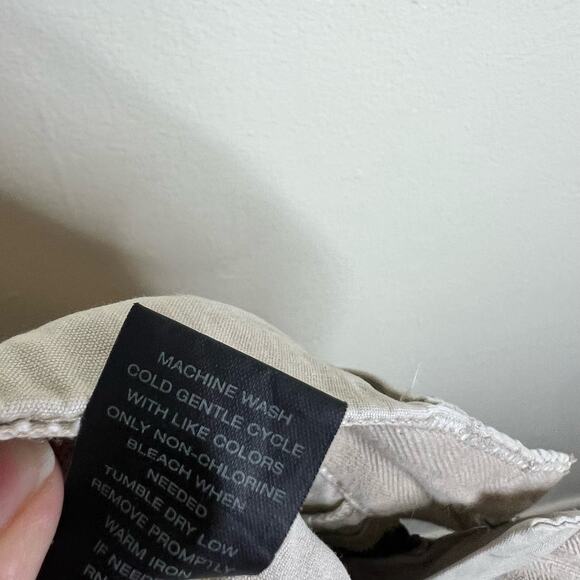 Y2K Express Precision Fit Cargo Pants 12 Embroidered Floral Crop Beige Vintage - Picture 9 of 10